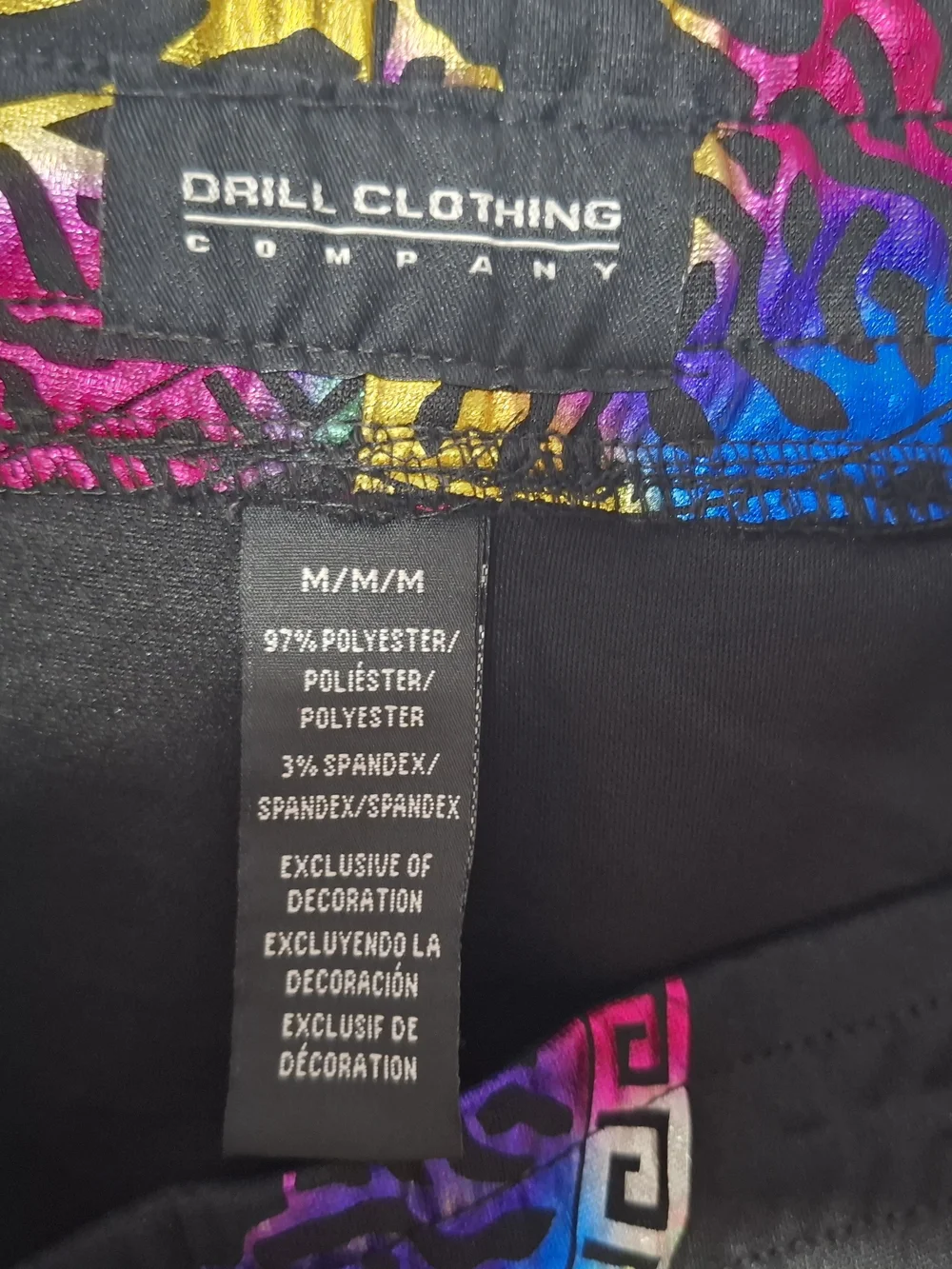 Men's Black Hybrid Shorts with Rainbow Medallion Print